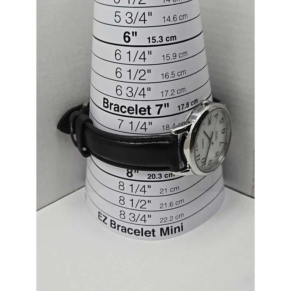 Timex Easy Reader Day Indiglo Silver Tone 35mm Quartz Watch New Battery WR 30M